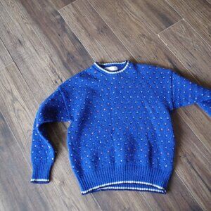 Shetland KnitWear Pure New Wool Blue Women's Sweater